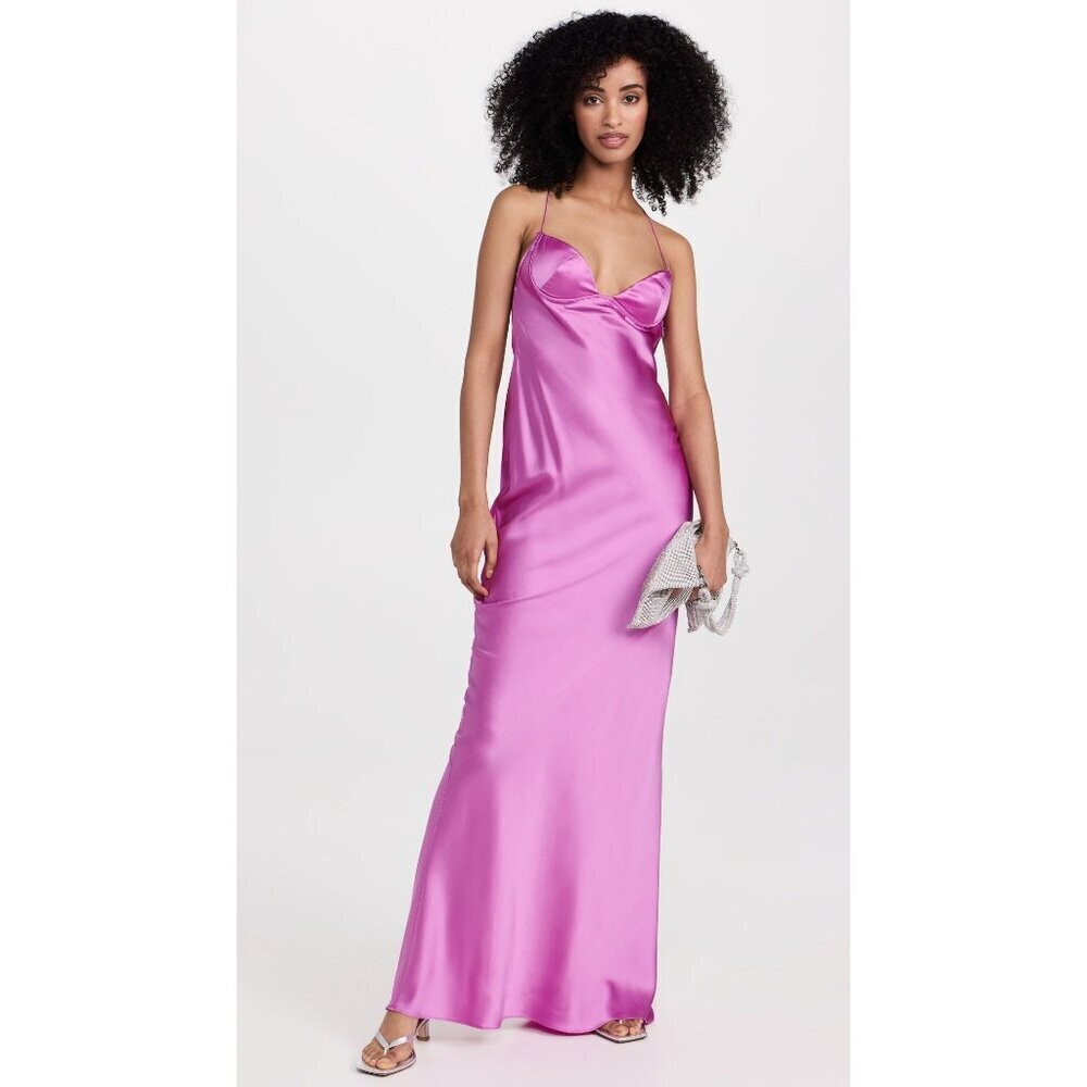 SER.O.YA Andie Silk Gown in Rose Bud New Womens Maxi Long Dress - Picture 13 of 16